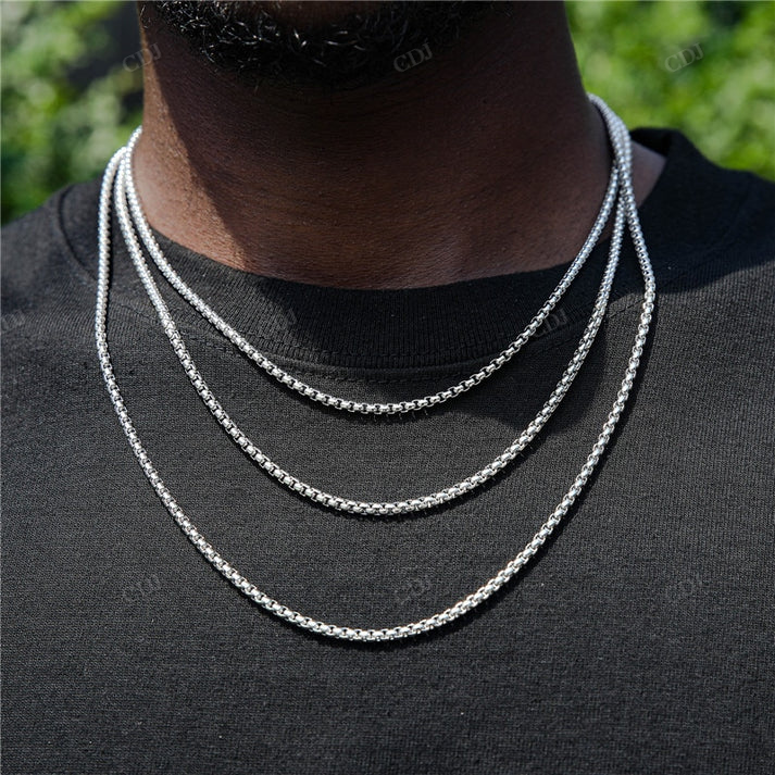 3MM Sterling Silver Plain Bead Chain hip hop jewelry CustomDiamJewel