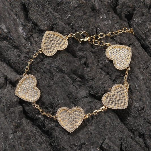 Heart Shape Moissanite Iced Out Bracelet  CustomDiamJewel   