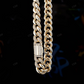 Half Iced Out 14K Gold 16MM Cuban Link Chain hip hop jewelry CustomDiamJewel