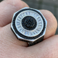 Solid White Gold Black Diamond Ring  customdiamjewel   