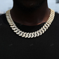 16MM Diamond Leaf Style Gold Cuban Chain hip hop jewelry CustomDiamJewel