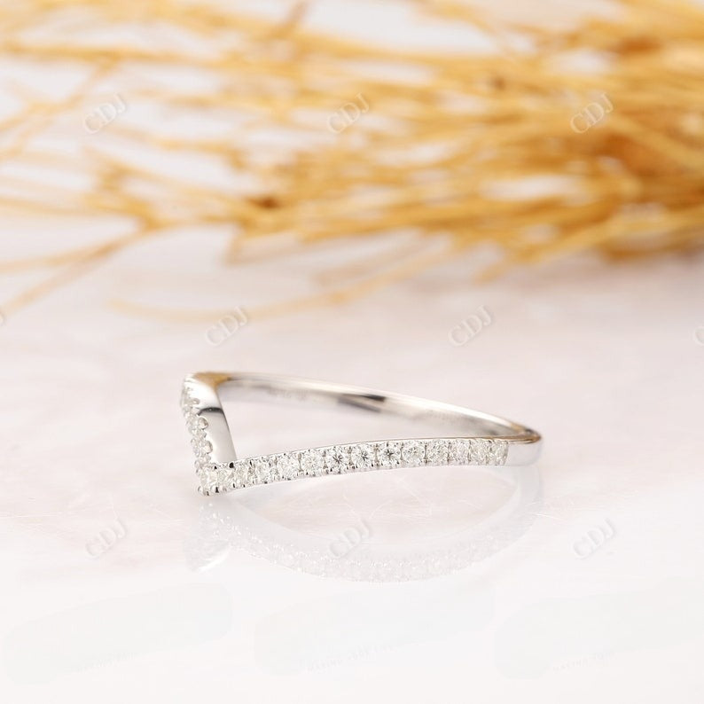 0.20CT Round Real Diamond Curved Wedding Band  customdiamjewel   