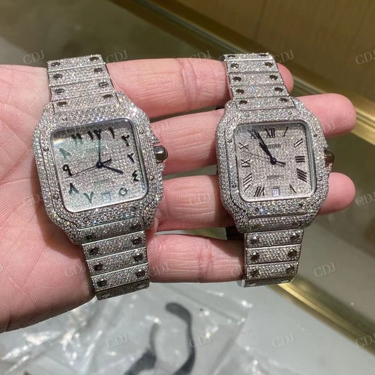 Stainless Steel Cartier Diamond Iced Out Watches  customdiamjewel   