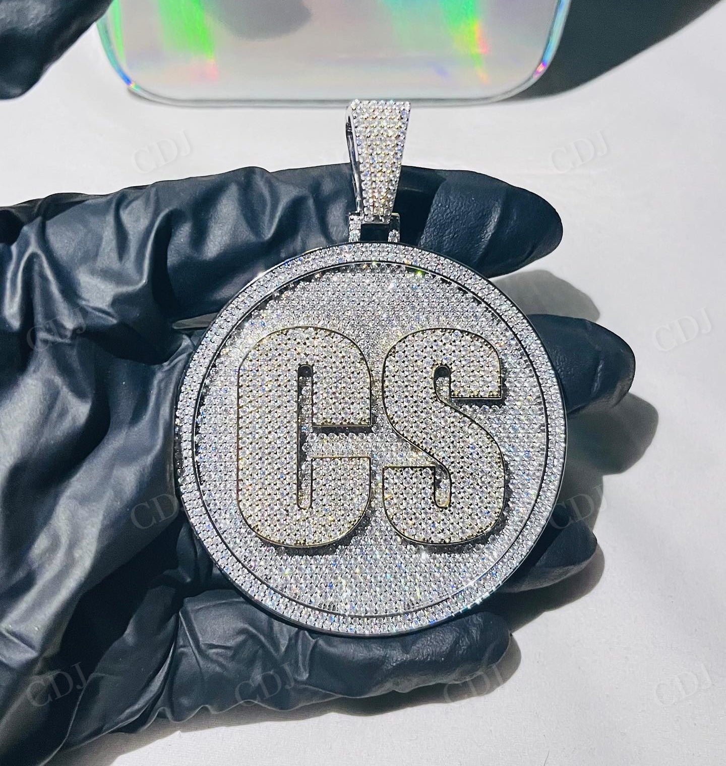 Baguette And Round Cut Diamond Iced Out 3D Pendant hip hop jewelry CustomDiamJewel   