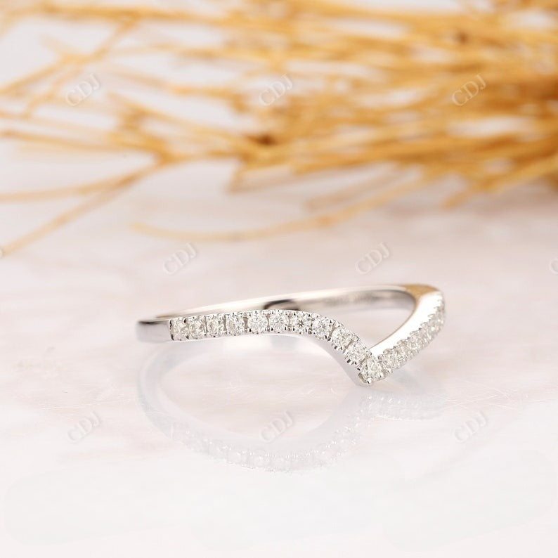 0.20CT Round Real Diamond Curved Wedding Band  customdiamjewel   