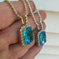 Hip Hop Iced Moissanite & Blue Stone Bling Pendant  customdiamjewel   