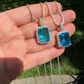 Hip Hop Iced Moissanite & Blue Stone Bling Pendant  customdiamjewel   