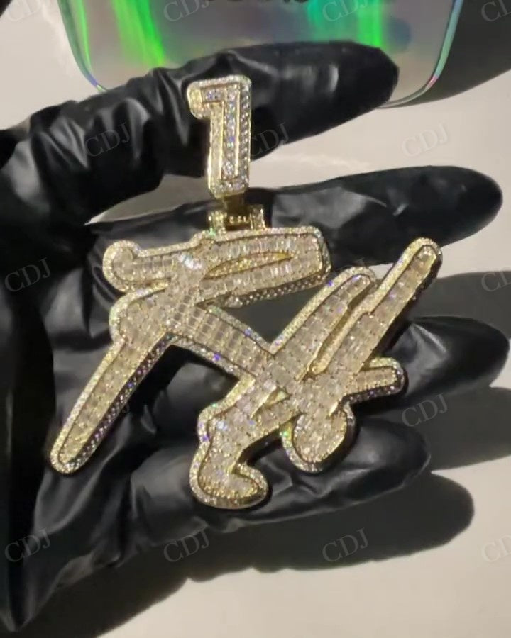 14K Gold Plated Iced out Pendant hip hop jewelry CustomDiamJewel   