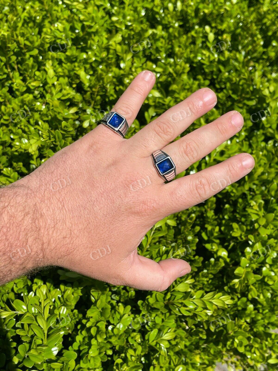 Blue Sapphire Designer Ring For Men  customdiamjewel   