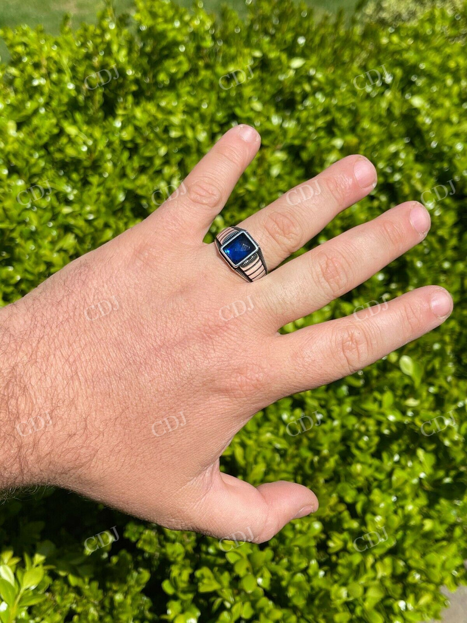 Blue Sapphire Designer Ring For Men  customdiamjewel   