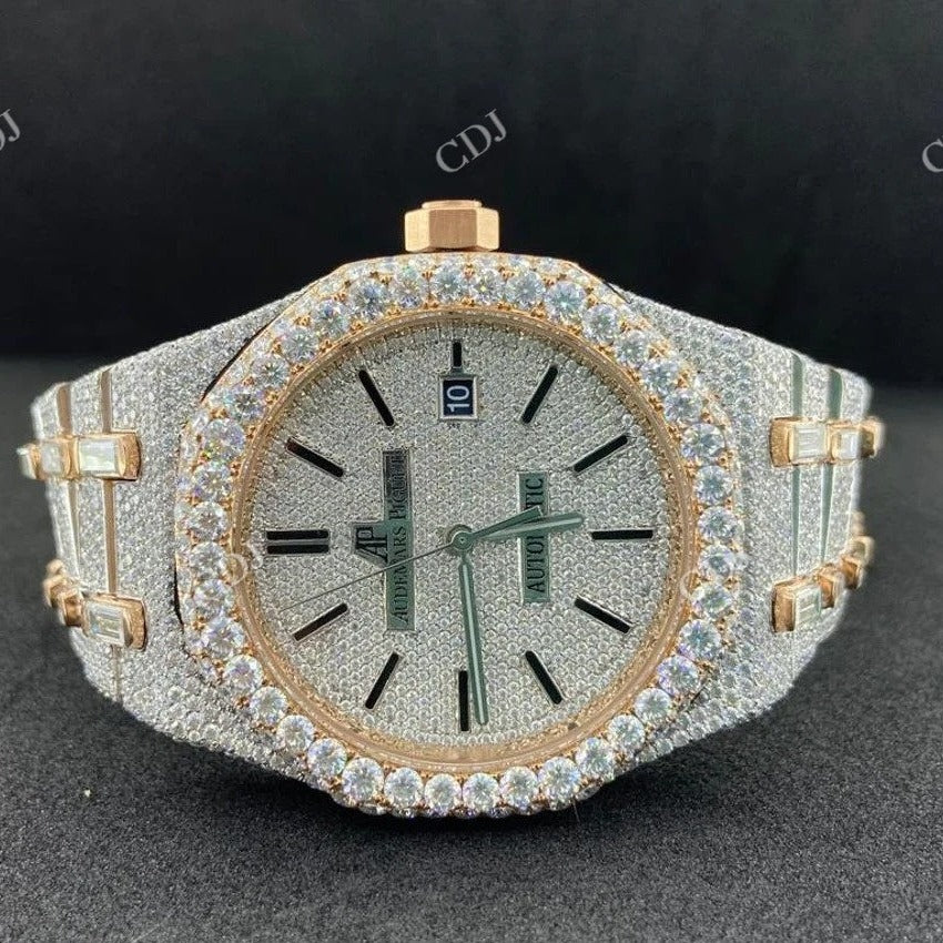 AP Fully Iced Out Moissanite Men's Watch  customdiamjewel   