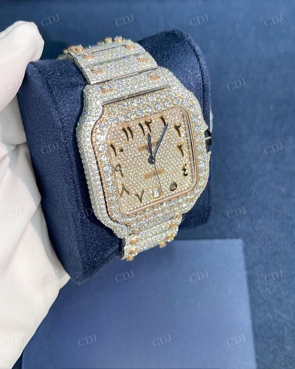 Hip Hop Custom Diamond Ice out Cartier Watch  customdiamjewel   