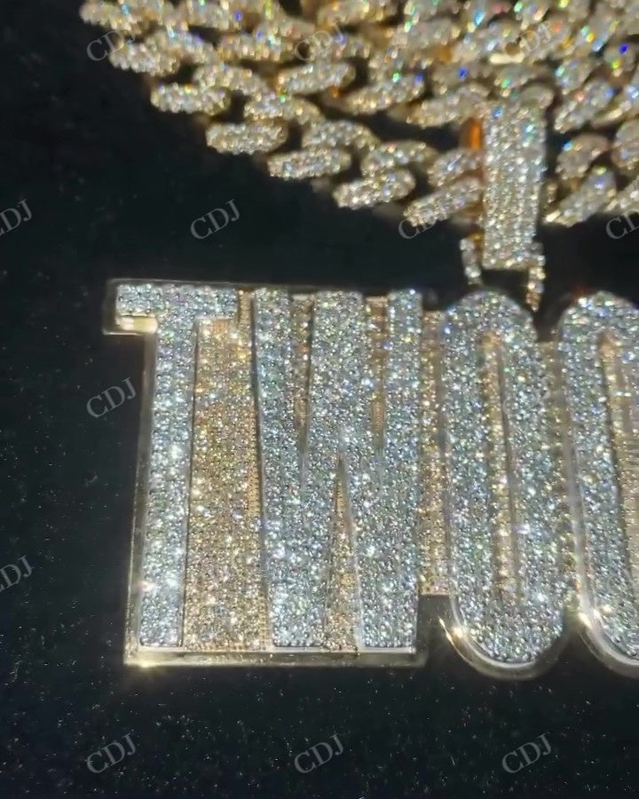 Fully Iced Out Name Diamond Pendant hip hop jewelry CustomDiamJewel   