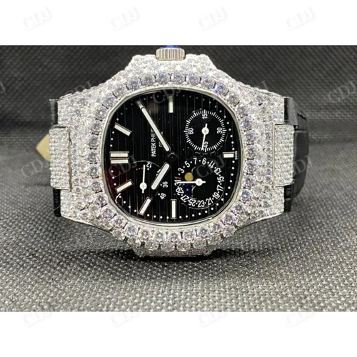 Patek Phillippe Diamond Watch Hip Hop watch For Rappers Diamond Wrist Watch 11.00 CTW (Approx)  customdiamjewel   