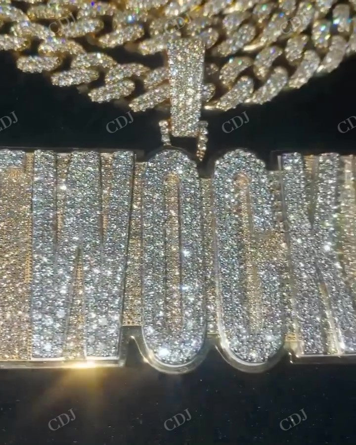 Fully Iced Out Name Diamond Pendant hip hop jewelry CustomDiamJewel   