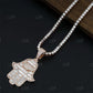 Hip Hop Baguette Diamond Iced Out Men Hamsa Pendant  customdiamjewel   