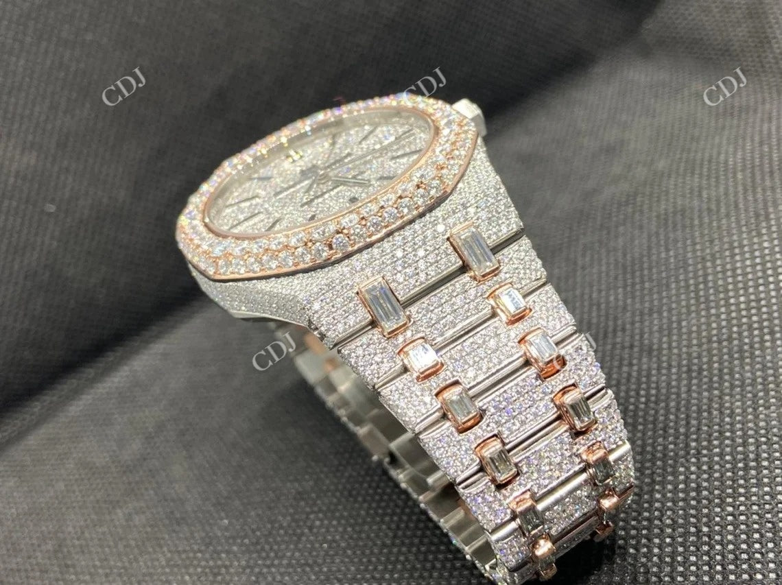 AP Fully Iced Out Moissanite Men's Watch  customdiamjewel   