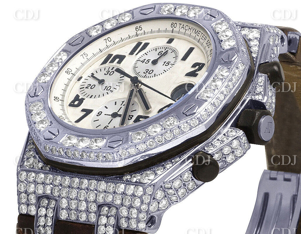 Natural Diamond Watch AP Royal Oak Diamond Watch High Quality Manufacturing In India 8.50 CTW (Approx)  customdiamjewel   