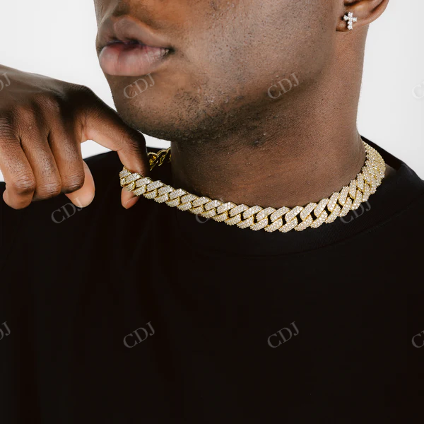 Diamond Iced Out Hip Hop Cuban Chain for Men's  customdiamjewel   