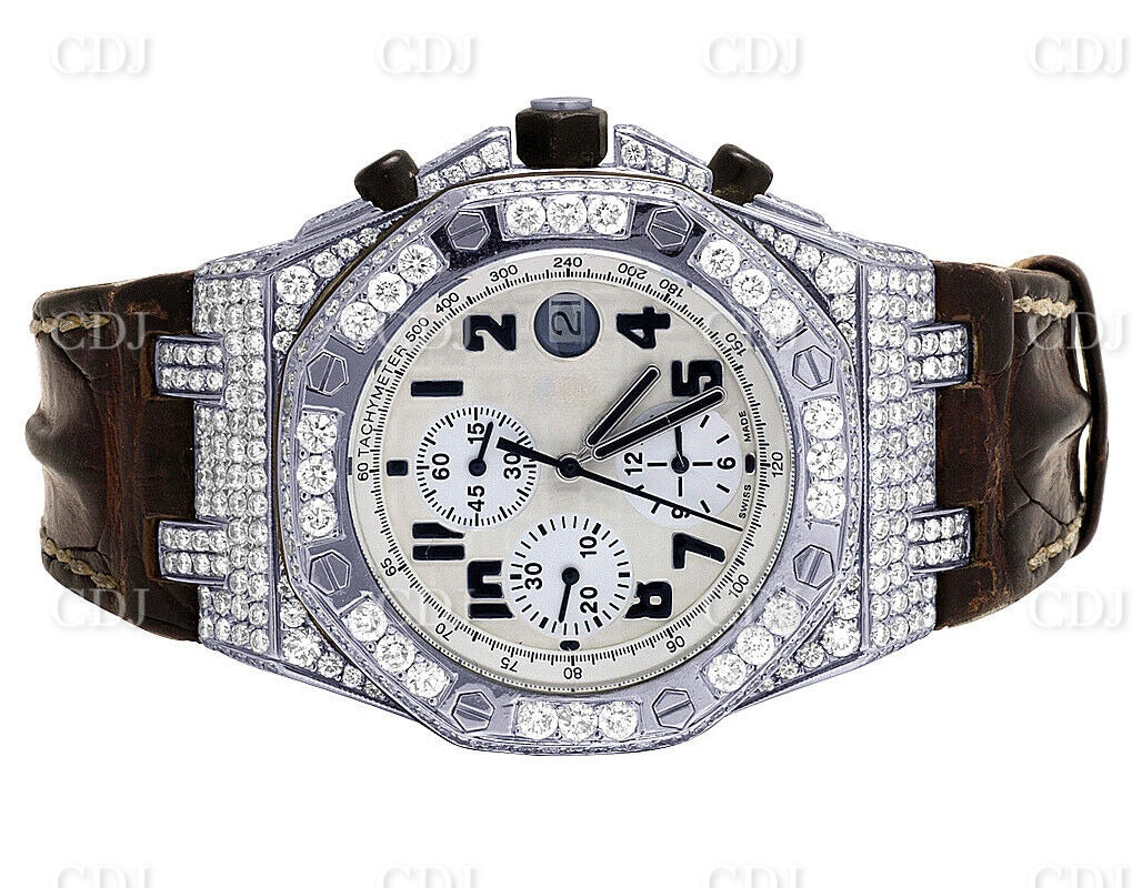 Natural Diamond Watch AP Royal Oak Diamond Watch High Quality Manufacturing In India 8.50 CTW (Approx)  customdiamjewel   