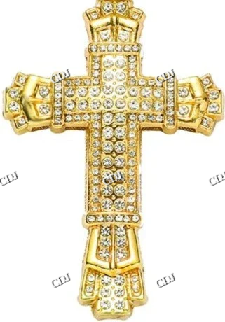 VVS Diamond Crist Cross Solid Gold Hip Hop Pendant hip hop jewelry CustomDiamJewel