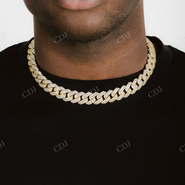 Diamond Iced Out Hip Hop Cuban Chain for Men's  customdiamjewel   