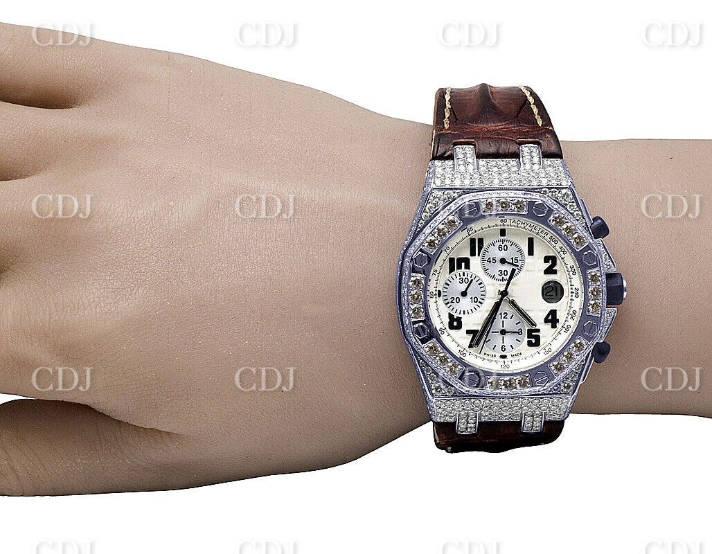 Natural Diamond Watch Wholesale Luxury Watch Jewelry Swiss Automatic Movement Watch Handmade Watch  customdiamjewel   