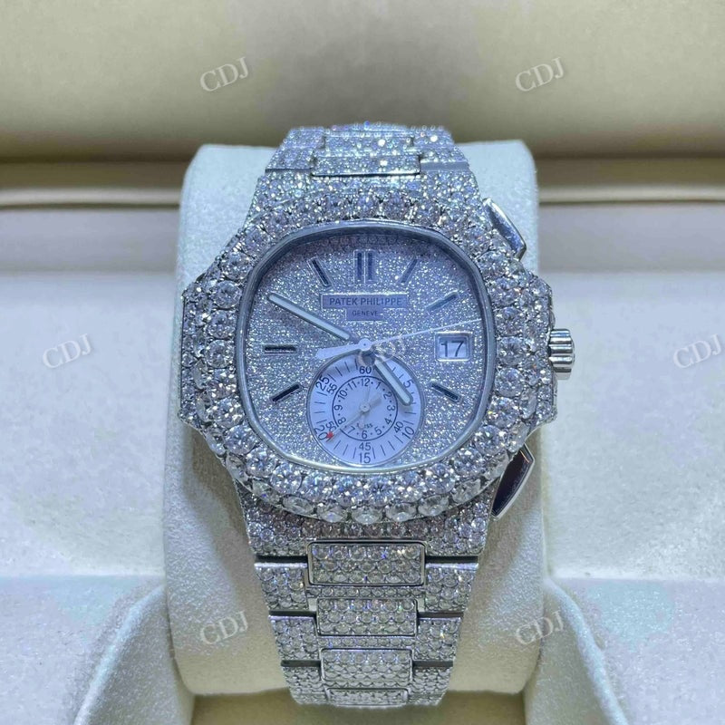 Full White Patek Philips Bust Down Watch  customdiamjewel   