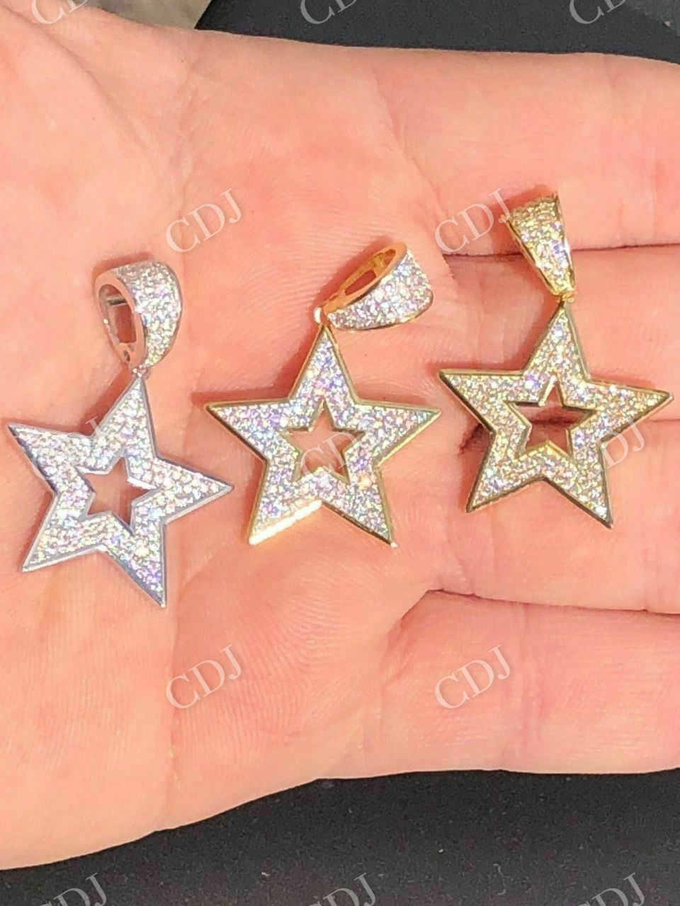 Super STAR Hip Hop Iced Icy Diamond Pendant  customdiamjewel   