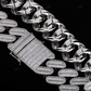 Iced Out 39mm White Gold Lab Diamond Cuban Curb Link Chain hip hop jewelry CustomDiamJewel