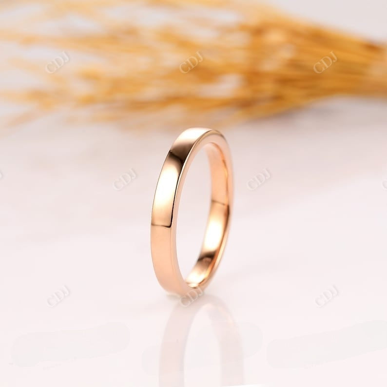 14K Rose Gold Plain Simple Wedding Band  customdiamjewel   