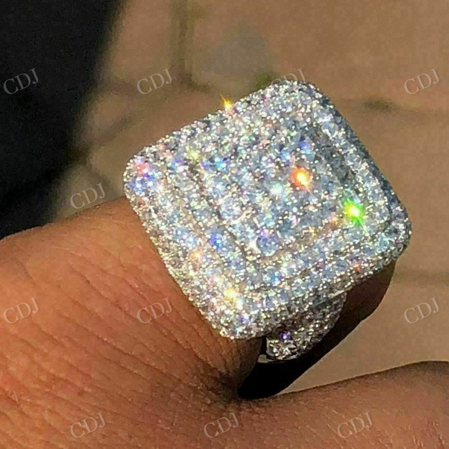 Pinky Finger Iced Out Diamond Ring  customdiamjewel   