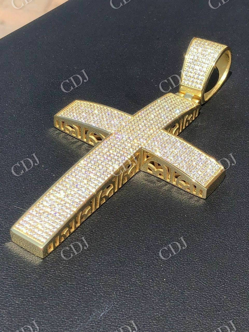 Huge 14k Gold Cross Hip Hop Pendant  customdiamjewel   