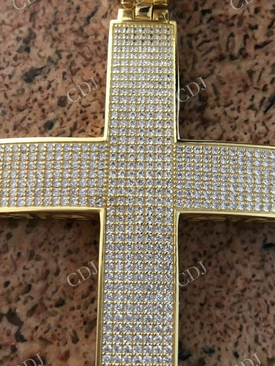 Huge 14k Gold Cross Hip Hop Pendant  customdiamjewel   