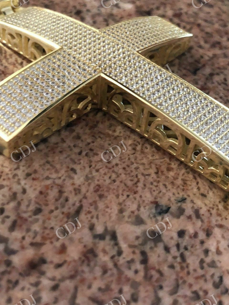 Huge 14k Gold Cross Hip Hop Pendant  customdiamjewel   