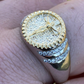 Unique Two Tone Jesus Statue Ring  customdiamjewel   