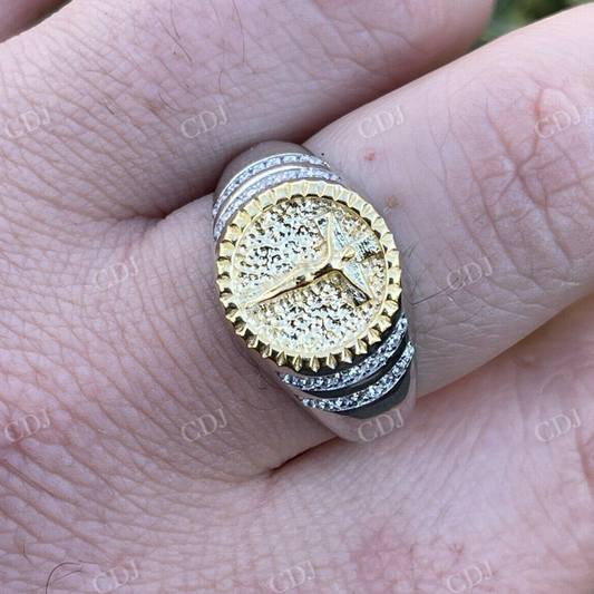 Unique Two Tone Jesus Statue Ring  customdiamjewel   