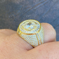 Iced Out Round Shaped Baguette Diamond Ring  customdiamjewel   