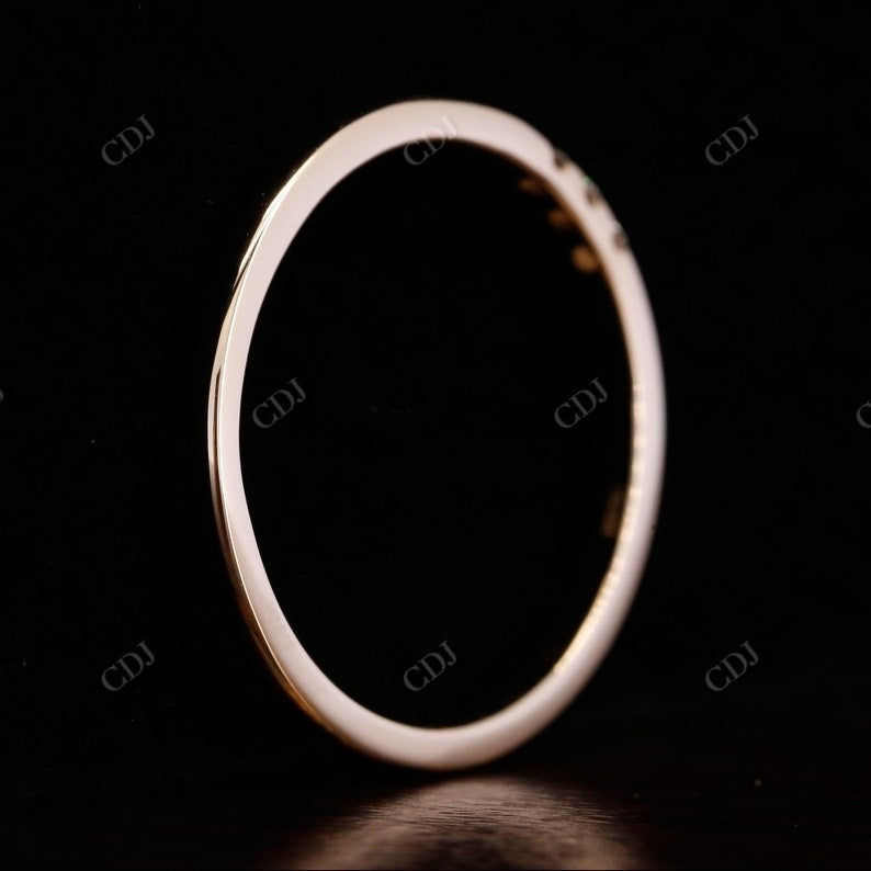 Solid Gold Dainty Stacking Diamond Wedding Band  customdiamjewel   