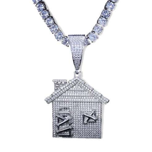 VVS Lab Grown Diamond Custom Trap House Pendant In 10K Gold hip hop jewelry CustomDiamJewel