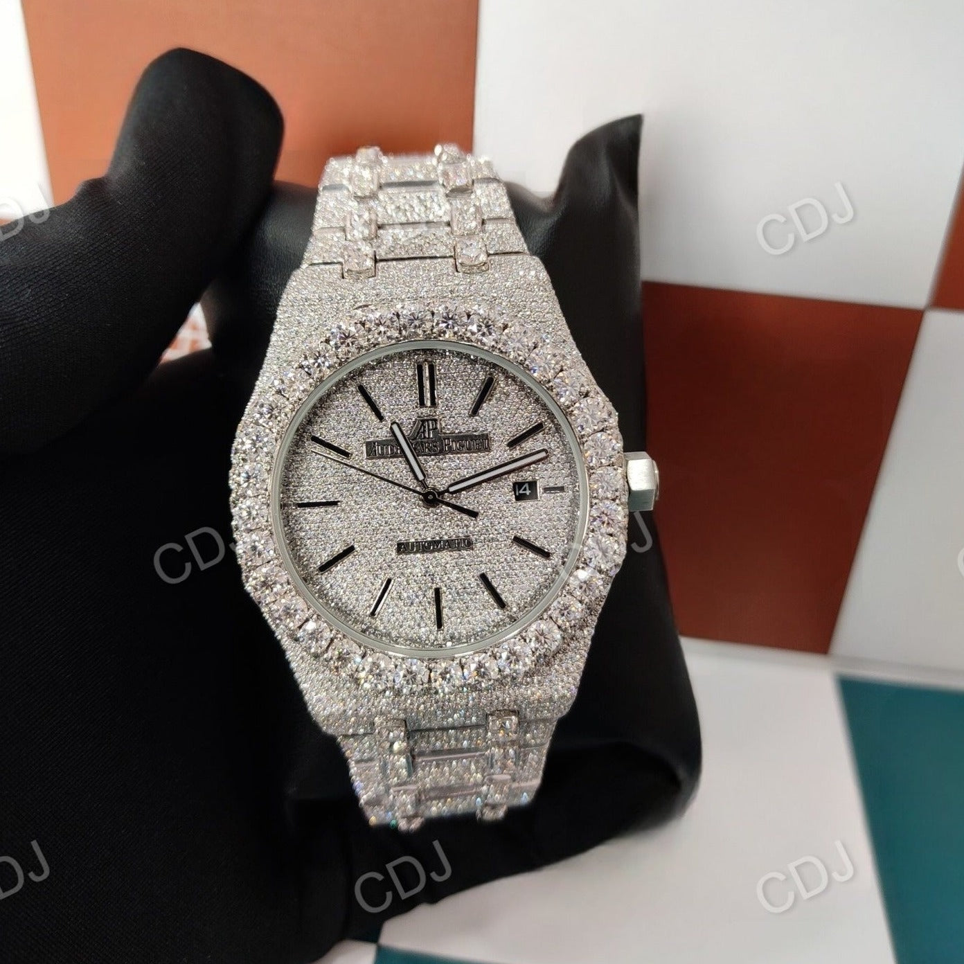 Timeless Luxury Natural Diamond Watch Rare Top Design Watch AP Branded Bling Stainless Steel Watches  customdiamjewel   