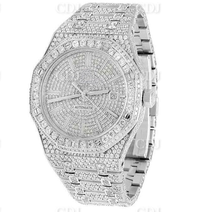 Lab Grown Diamond Watch 41MM AP Stainless Steel Certified 22.5 CTW customdiamjewel