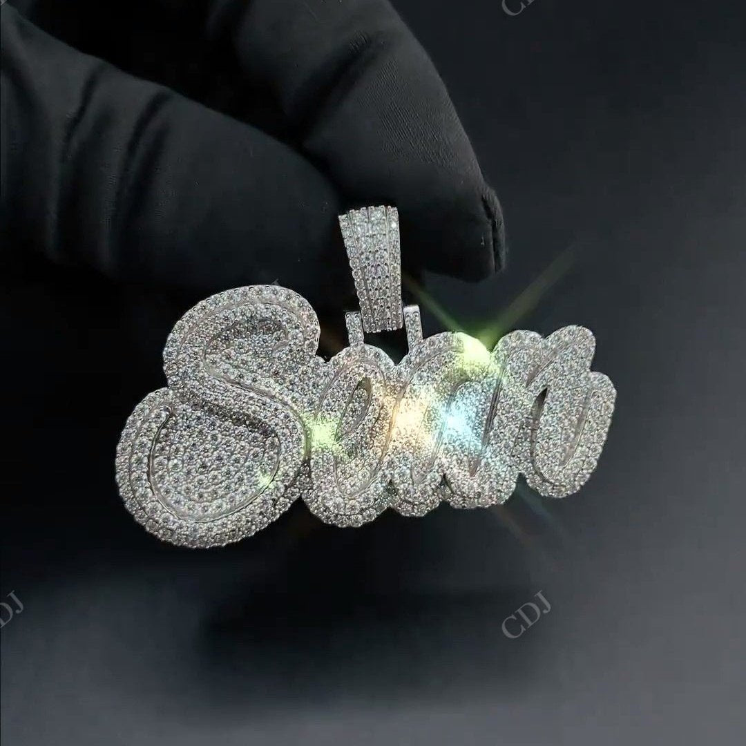 Iced Out Moissanite "Sean" Silver Pendant hip hop jewelry CustomDiamJewel   