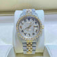 36mm Two Tone Arabic Dial Iced Out Date Just Watch  customdiamjewel   