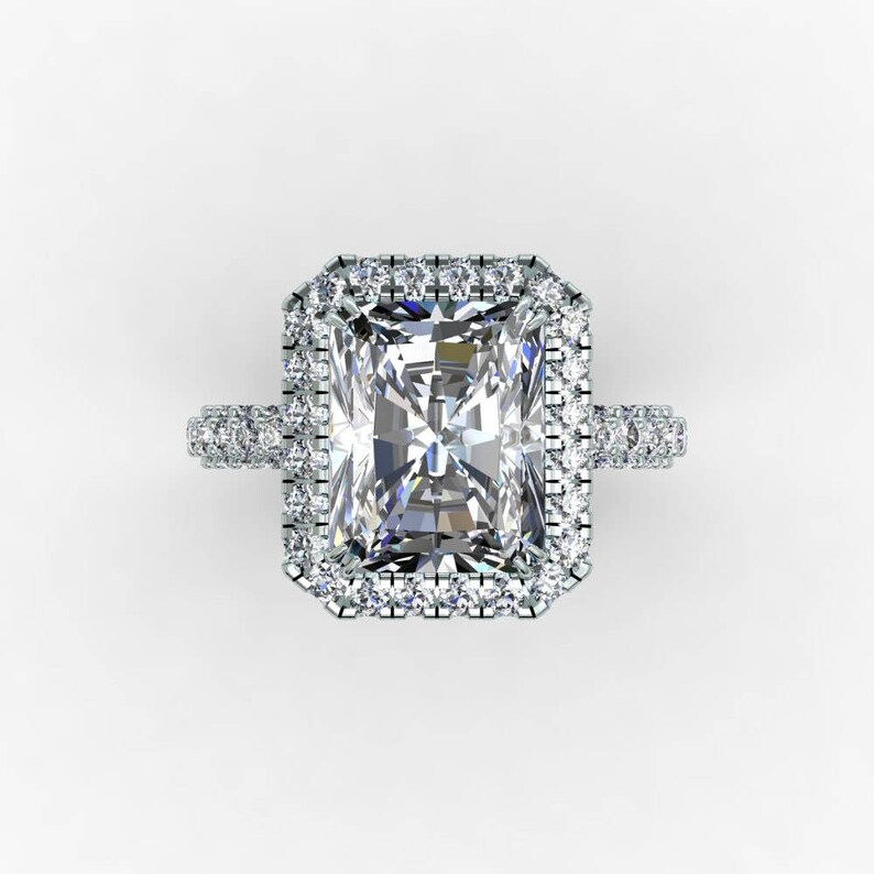 Radiant Cut Full Eternity Moissanite Engagement Ring  customdiamjewel   