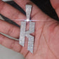 K Letter Lab Created Diamond Silver Pendant hip hop jewelry customdiamjewel   