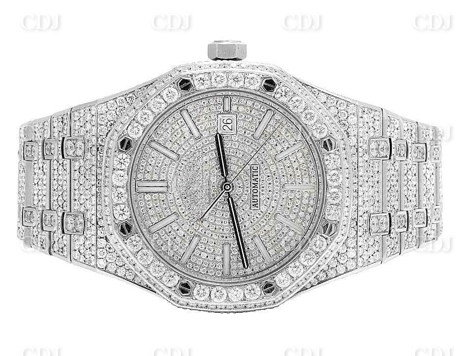 Lab Grown Diamond Watch Luxury Custom Bling Hip Hop Iced Out Watches White Gold Plated Watch For Rappers  customdiamjewel   