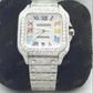 Cartier Lab Grown Diamond Watch Rainbow Diamond Dial Stainless Steel Watch 22 to 24 CTW (Approx)  customdiamjewel   