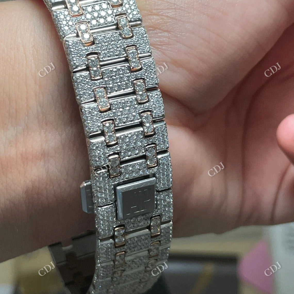 Fully Iced Out AP Aftermarket Diamond Watch  customdiamjewel   