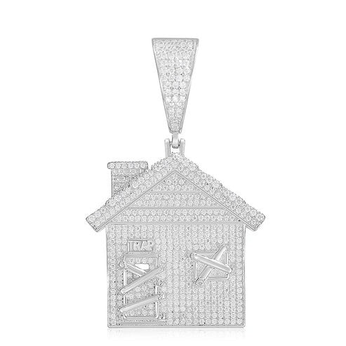 VVS Lab Grown Diamond Custom Trap House Pendant In 10K Gold hip hop jewelry CustomDiamJewel